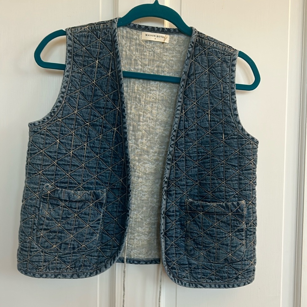 Quilted Denim Vest